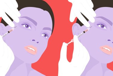 provider preparing to inject face.