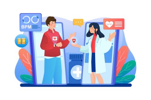medical assistant helping patient with health needs.